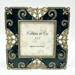 Collette et Cie Picture Photo Farm Czech Crystals Dark Green Enamel